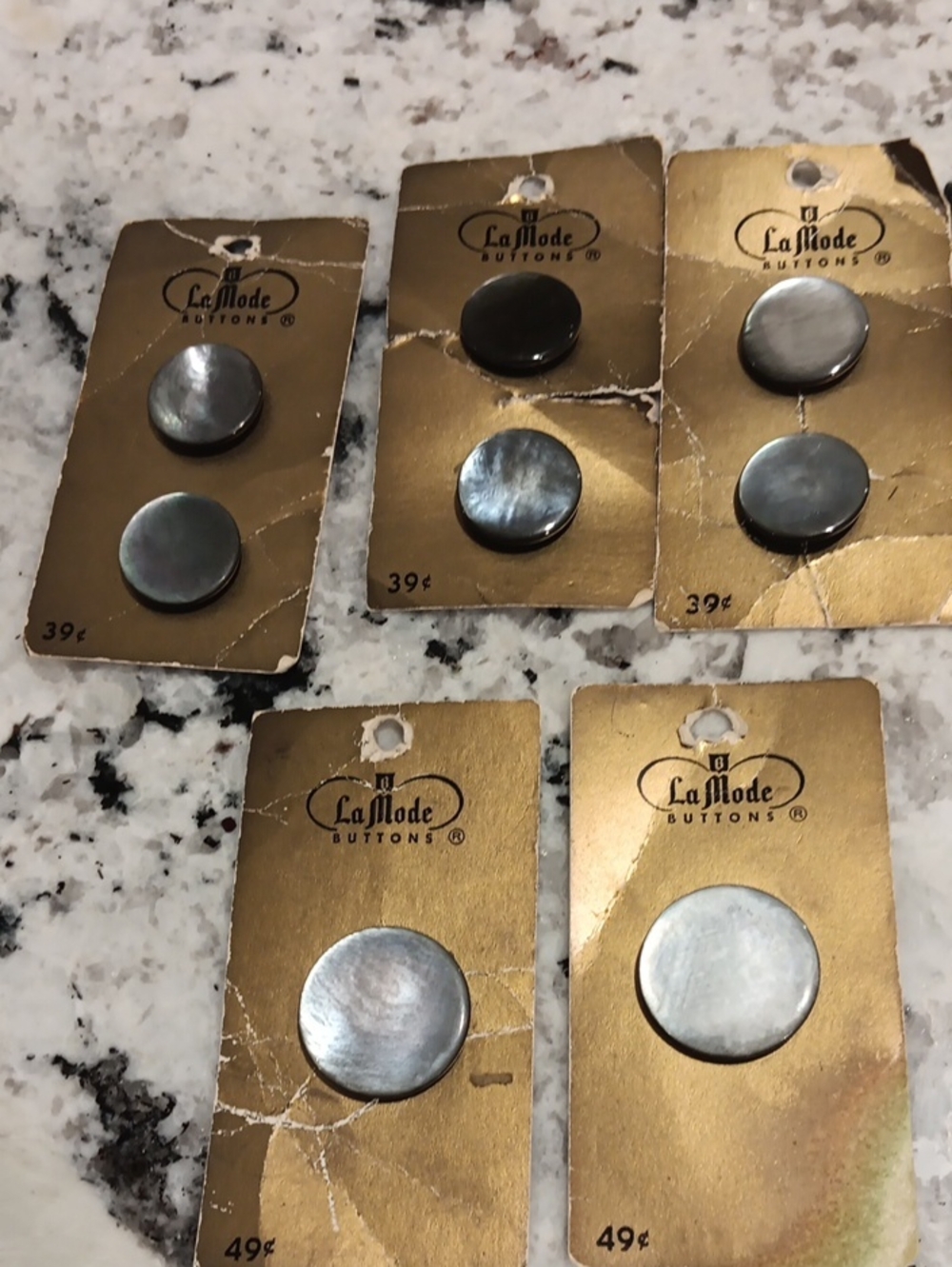 Vintage Light Catching Grey  Round Shell Buttons